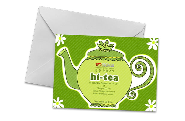 Arfa Technologies Hi Tea Invitation Card Design