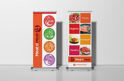 Meat'n Meat Roller Banner Design