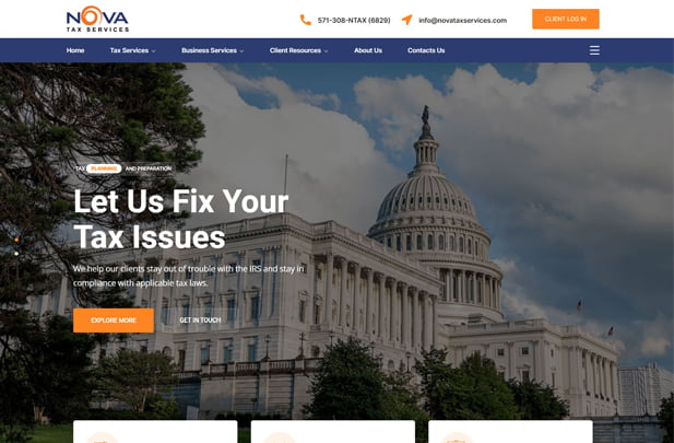 Nova Tax Service Website Design