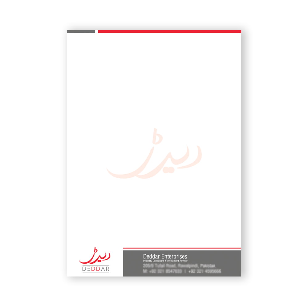 Deddar Letterhead Design