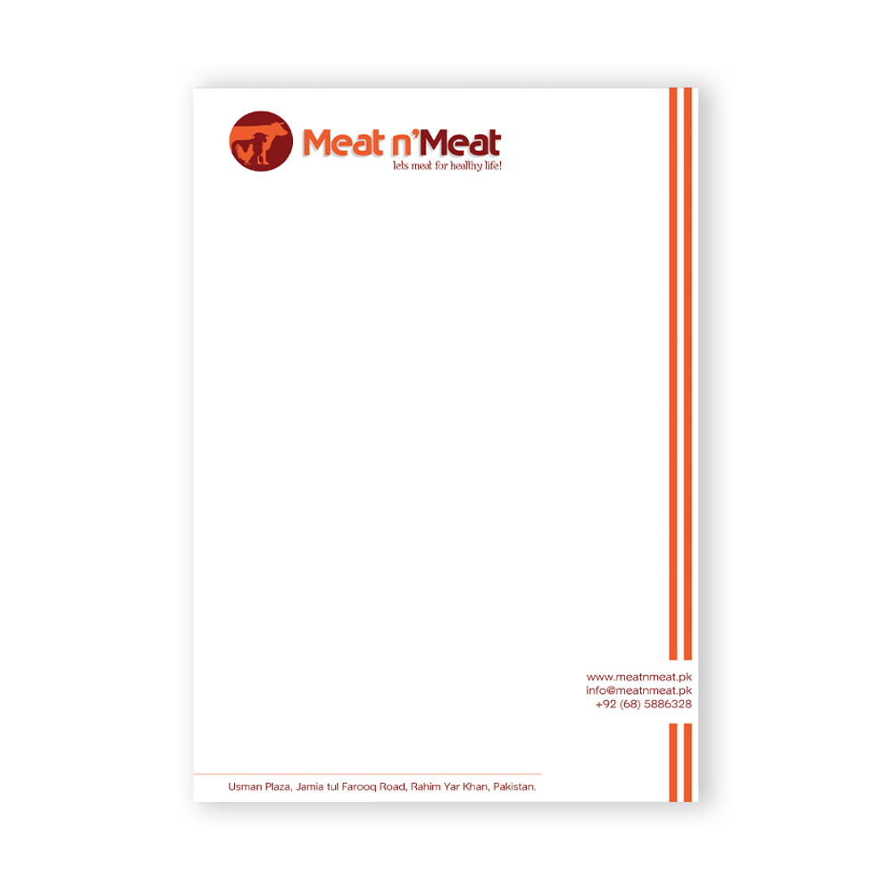 Meat n Meat letterhead Design
