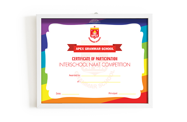 Apex Grammar School Certificate Design