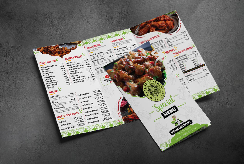 Lung Laachi Restaurant Menu Design