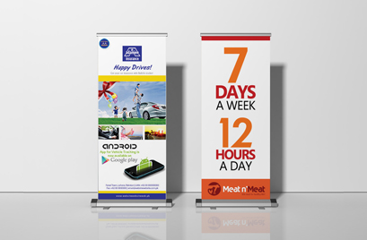 Tracking World Roller Banner Design